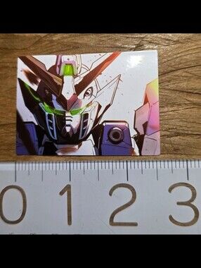 Gundam Head Holographic Sticker — White, Green, Purple Accents